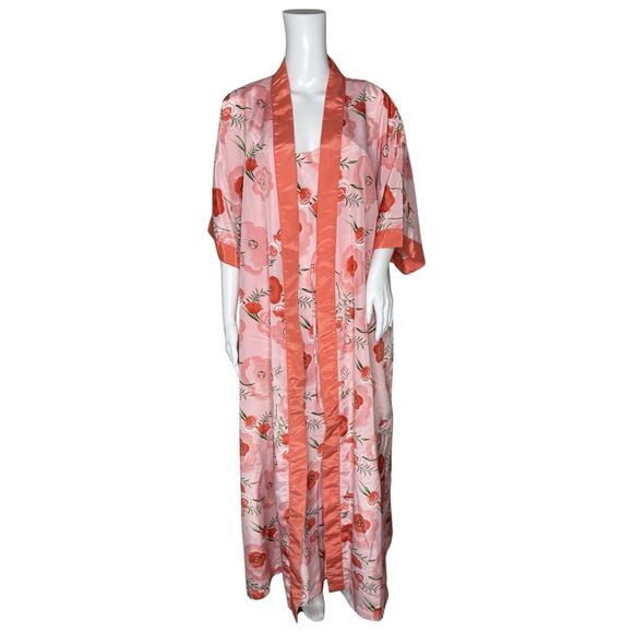 Contessa Di Roma Nightgown Womens Small Pink Floral Flower Bohemian Grandma - Picture 1 of 14